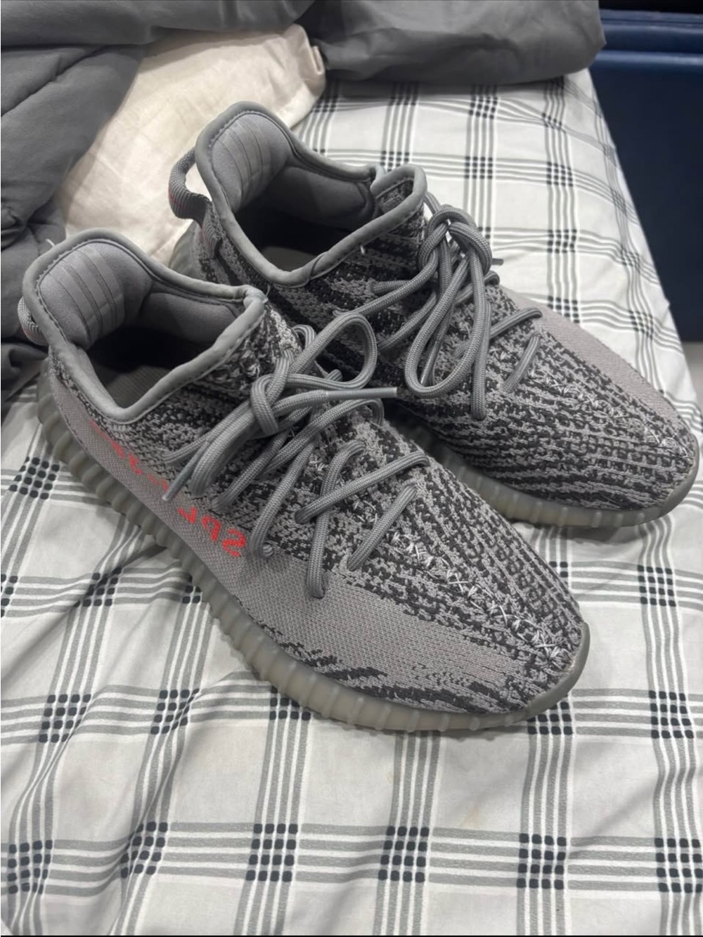 Yeezy Boost 350 V2 Gray with Red Accent